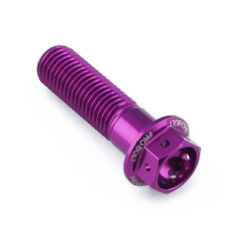 Časově Omezené Pro-Bolt hliníkový šroub s šestihrannou hlavou 17 mm, závitem M10 x 1,25 mm a délkou závitu 35 mm, barva: fialová
