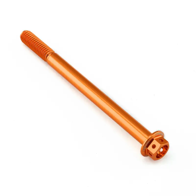 Objednat Nyní Pro-Bolt hliníkový šroub s šestihrannou hlavou 12 mm, závitem M6 x 1,00 mm a délkou závitu 80 mm, barva: oranžová