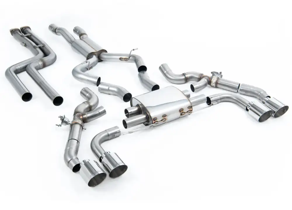 Aktuální Milltek Sport Downpipe-back (náhrada OPF/GPF) - bez rezonátoru (Louder) pro BMW X3 X3M / X3M Comp (G01) 3.0 (s OPF/GPF S58 - předfacelift) 2019-2024, GT-115 leštěné koncovky