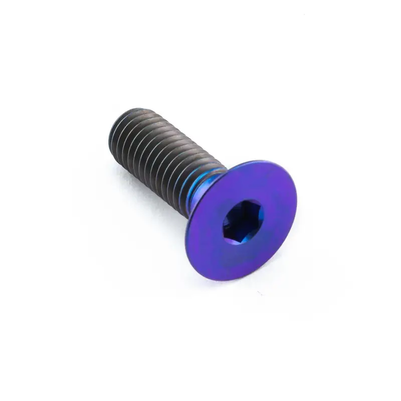 Víkendová Akce Pro-Bolt titanový inbusový šroub se zápustnou hlavou se závitem M8 x 1,25 mm a délkou závitu 20,05 mm, barva opálená fialová