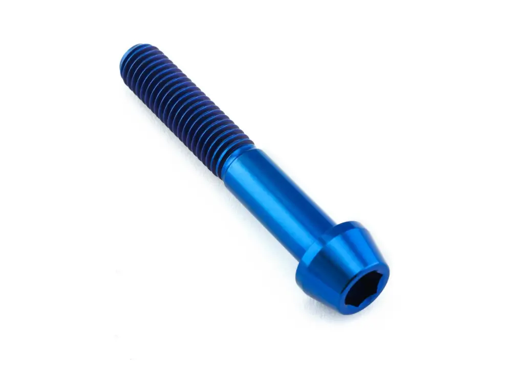 Pro-Bolt titanový inbusový šroub s kónusovou hlavou se závitem M8 x 1,25 mm a délkou 50 mm, barva modrá Sezónní Sleva