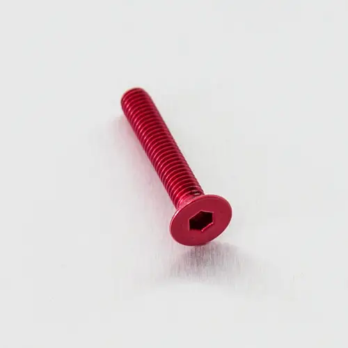 Sezónní Sleva Pro-Bolt hliníkový inbusový šroub se zápustnou hlavou se závitem M6 x 1,00 mm a délkou závitu 31,2 mm, barva červená