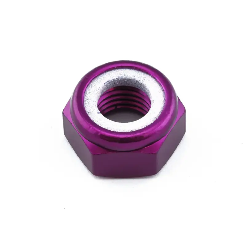 Pro-Bolt hliníková matka s nylonovou vložkou se závitem M10 x 1,25 mm, barva fialová Akční Nabídka