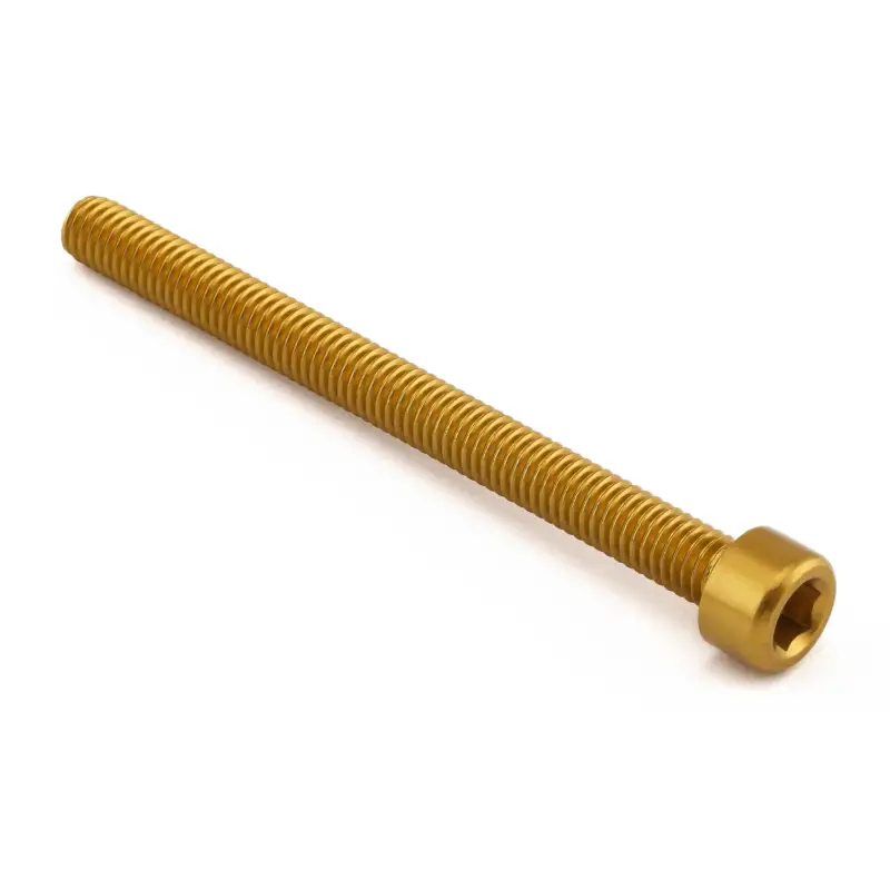 Pro-Bolt hliníkový inbusový šroub s válcovou hlavou se závitem M6 x 1,00 mm a délkou závitu 70 mm, barva zlatá Pouze Dnes