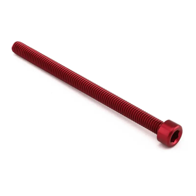 Pro-Bolt hliníkový inbusový šroub s válcovou hlavou se závitem M6 x 1,00 mm a délkou závitu 85 mm, barva červená Expresní Doručení