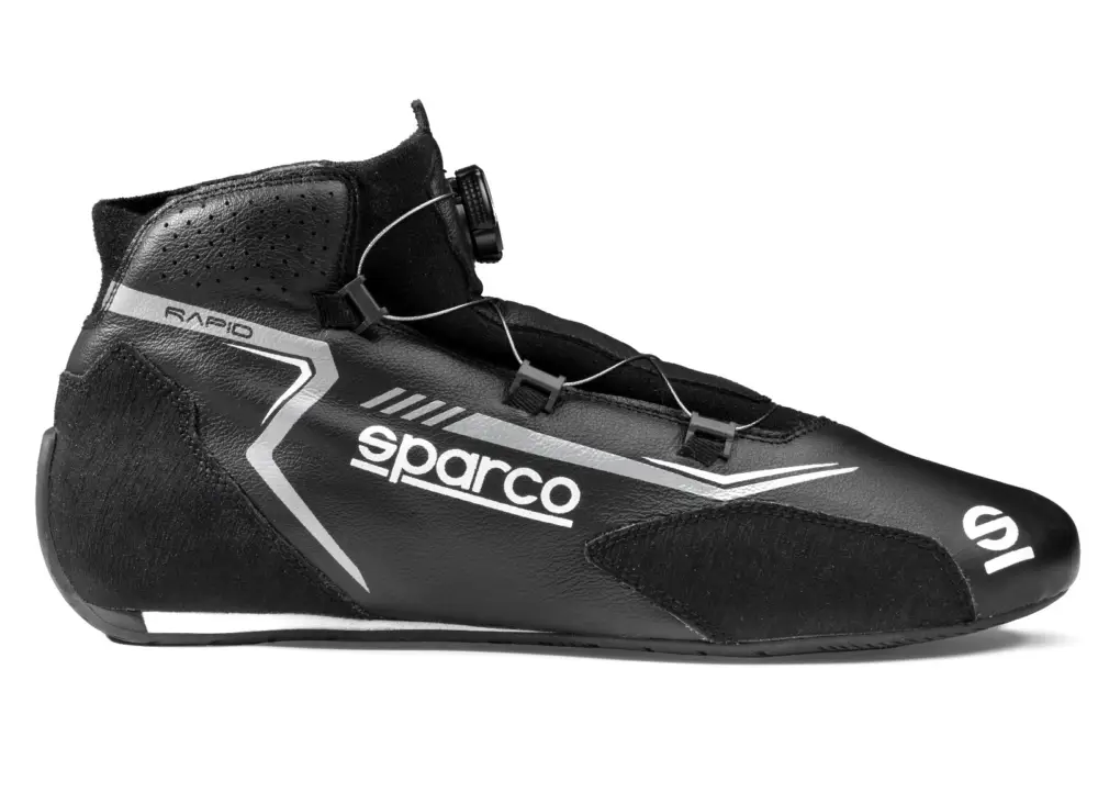 Rychlé Dodání Závodní boty Sparco RAPID s otočným mechanismem zapínání, s homologací FIA, barva černo-šedá, velikost 43