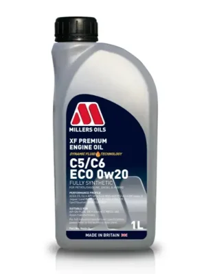 Značkový Plně syntetický motorový olej Millers Oils XF PREMIUM C5/C6 ECO 0w20, objem 1l