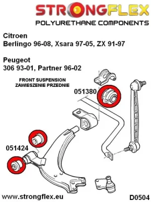 051380B: Silentblok předního stabilizátoru Peugeot 306 Expresní Doručení